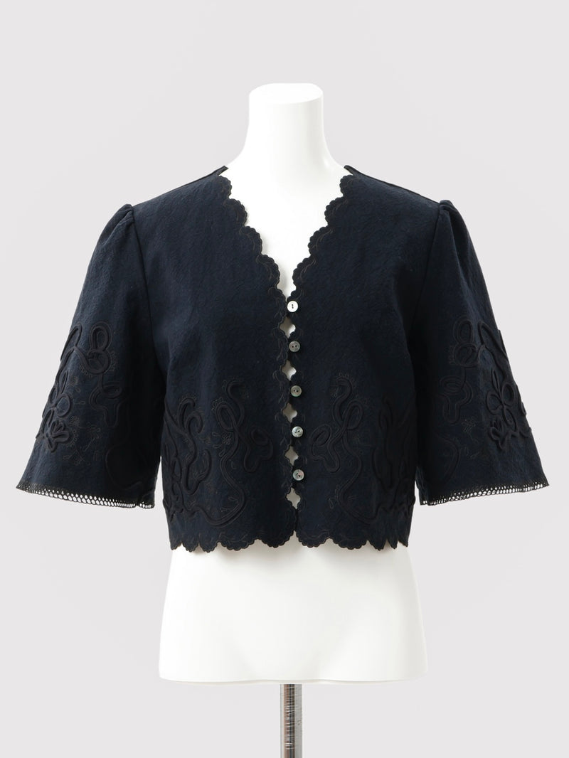 mo.　MARNO Laura jacket ジャケット　ネイビー Lola embroidery jacket – MARNO