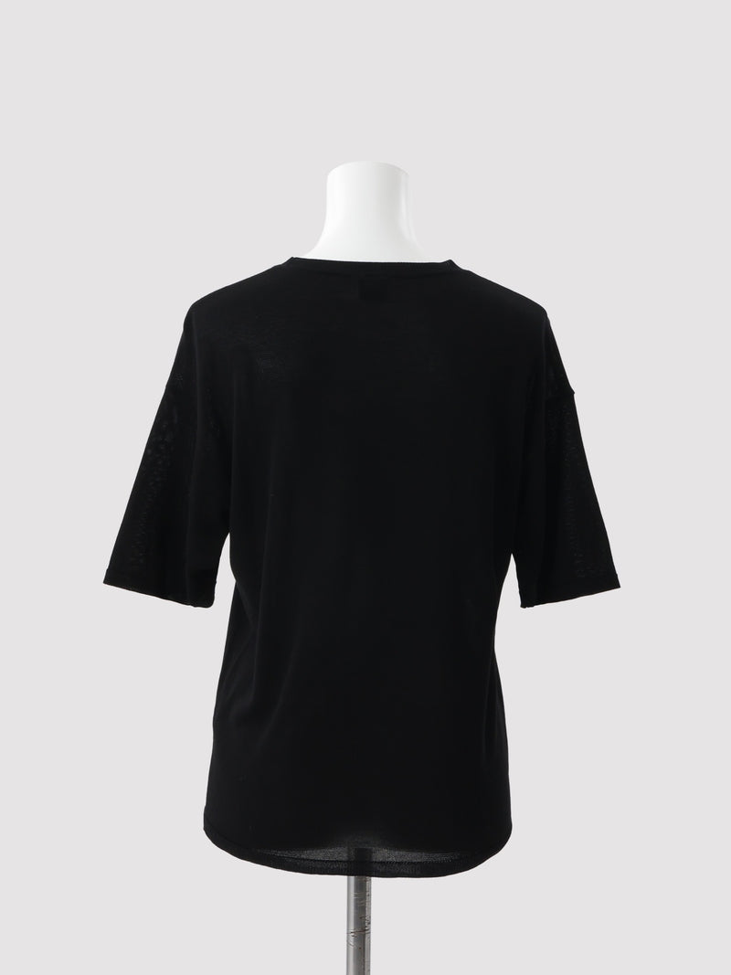 トップス marno Marlee Tee black Hailey knit T-shirt – MARNO