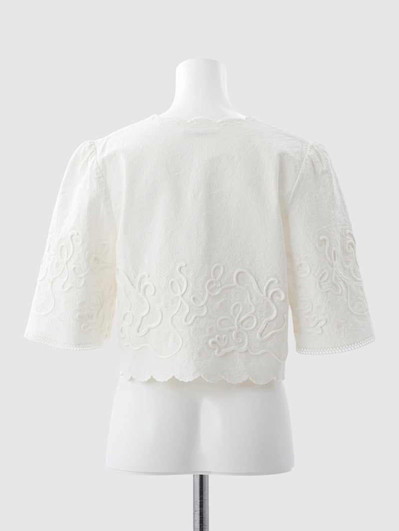 新品未使用　MARNO Lola embroidery jacket White Lola embroidery jacket – MARNO