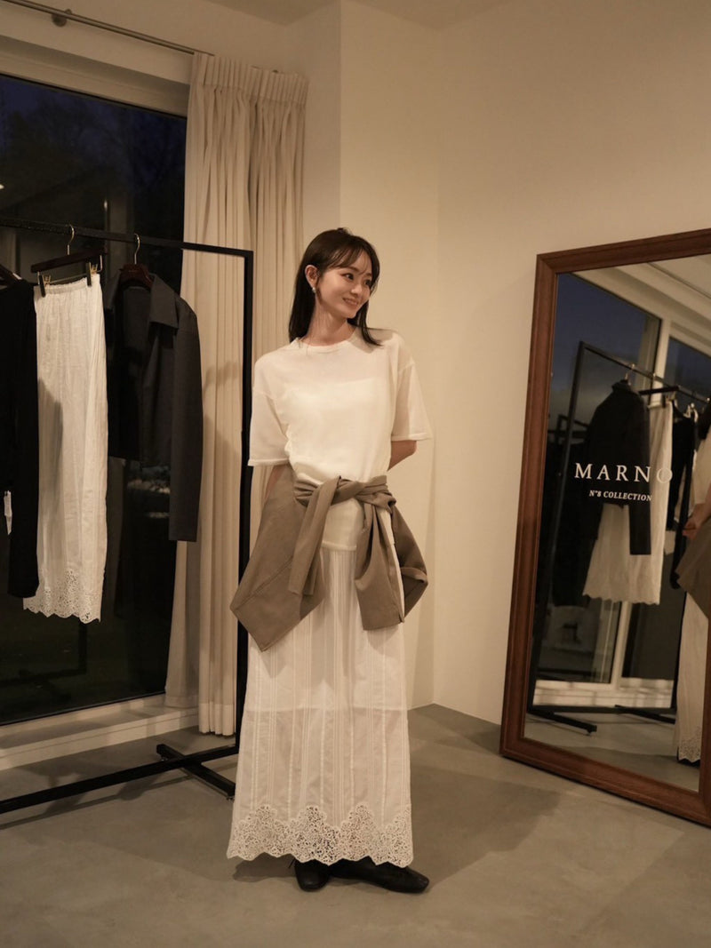 トップス marno Marlee Tee black Hailey knit T-shirt – MARNO